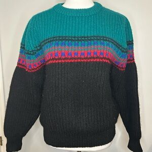 Vintage Gap 80s/90s Wool Crewneck Chunky Fair Isle Sweater